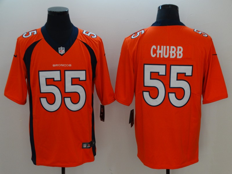 Men Denver Broncos 55 Chubb Orange Nike Vapor Untouchable Limited Playe NFL Jerseys
